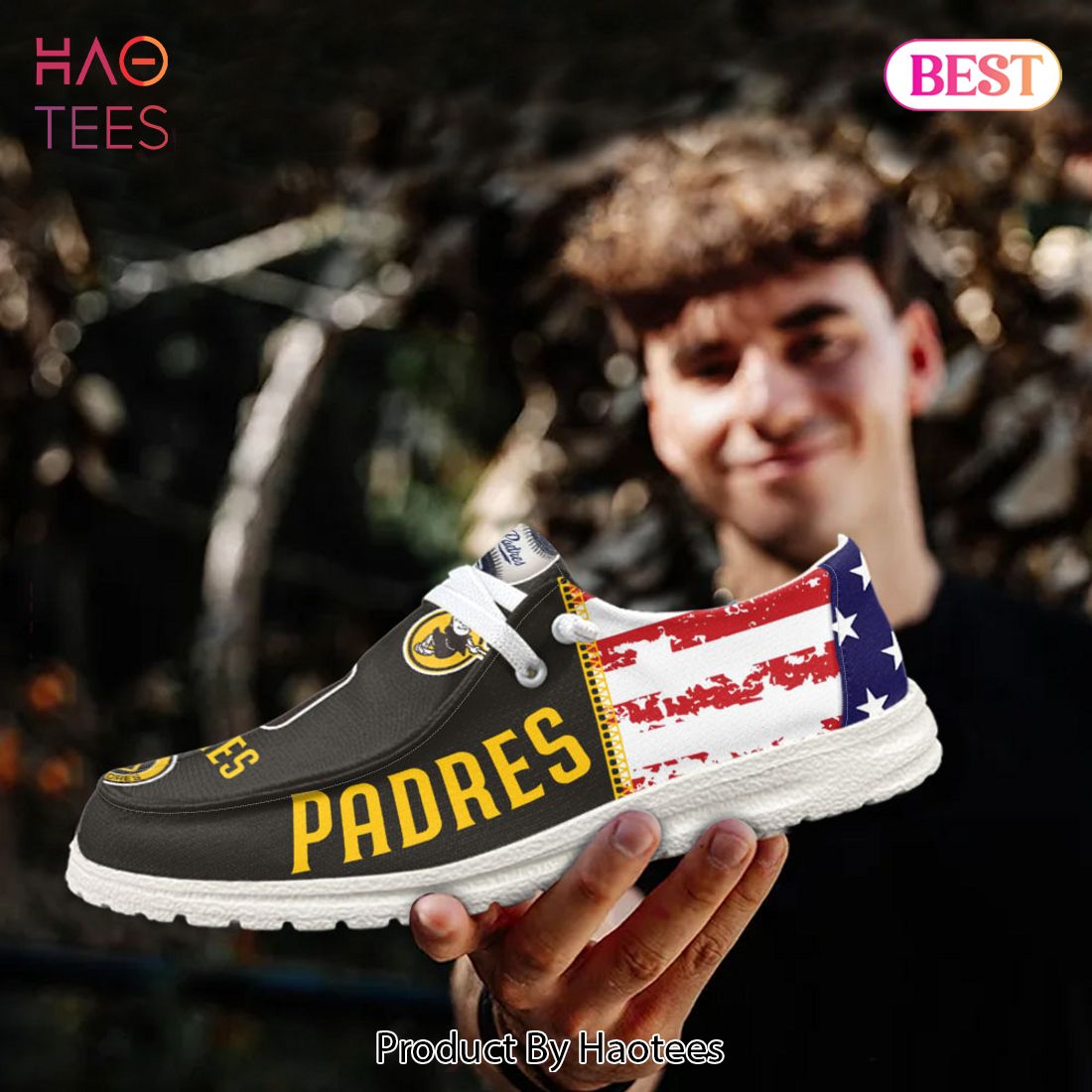 MLB San Diego Padres Custom Name Hey Dude Shoes MLB San Diego Padres Custom Name Hey Dude Shoes