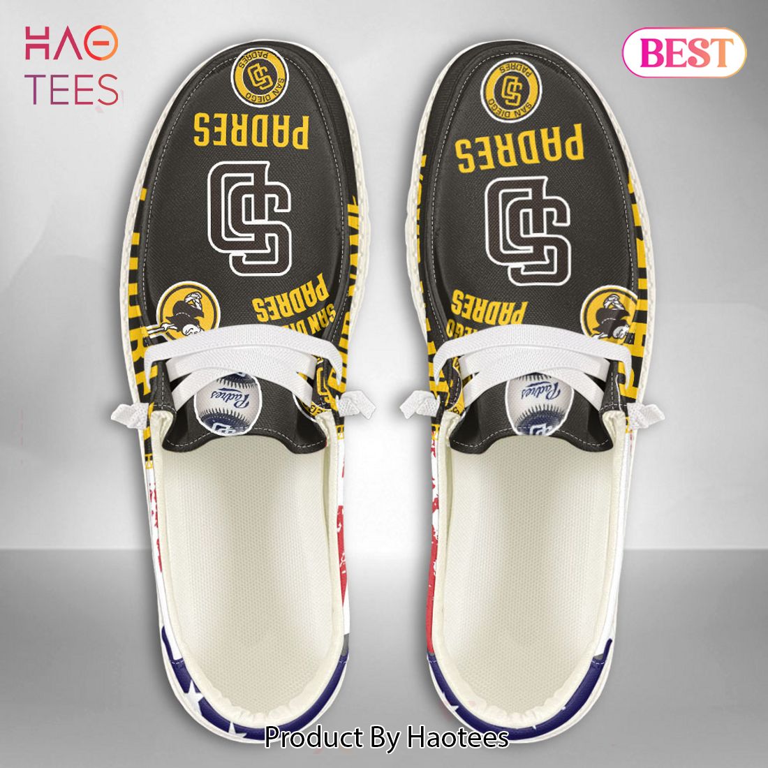 MLB San Diego Padres Custom Name Hey Dude Shoes MLB San Diego Padres Custom Name Hey Dude Shoes