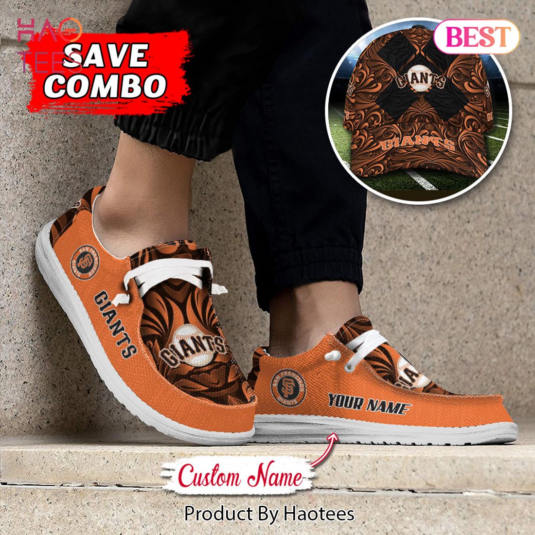 MLB San Francisco Giants Custom Name Hey Dude Shoes MLB San Francisco Giants Custom Name Hey Dude Shoes