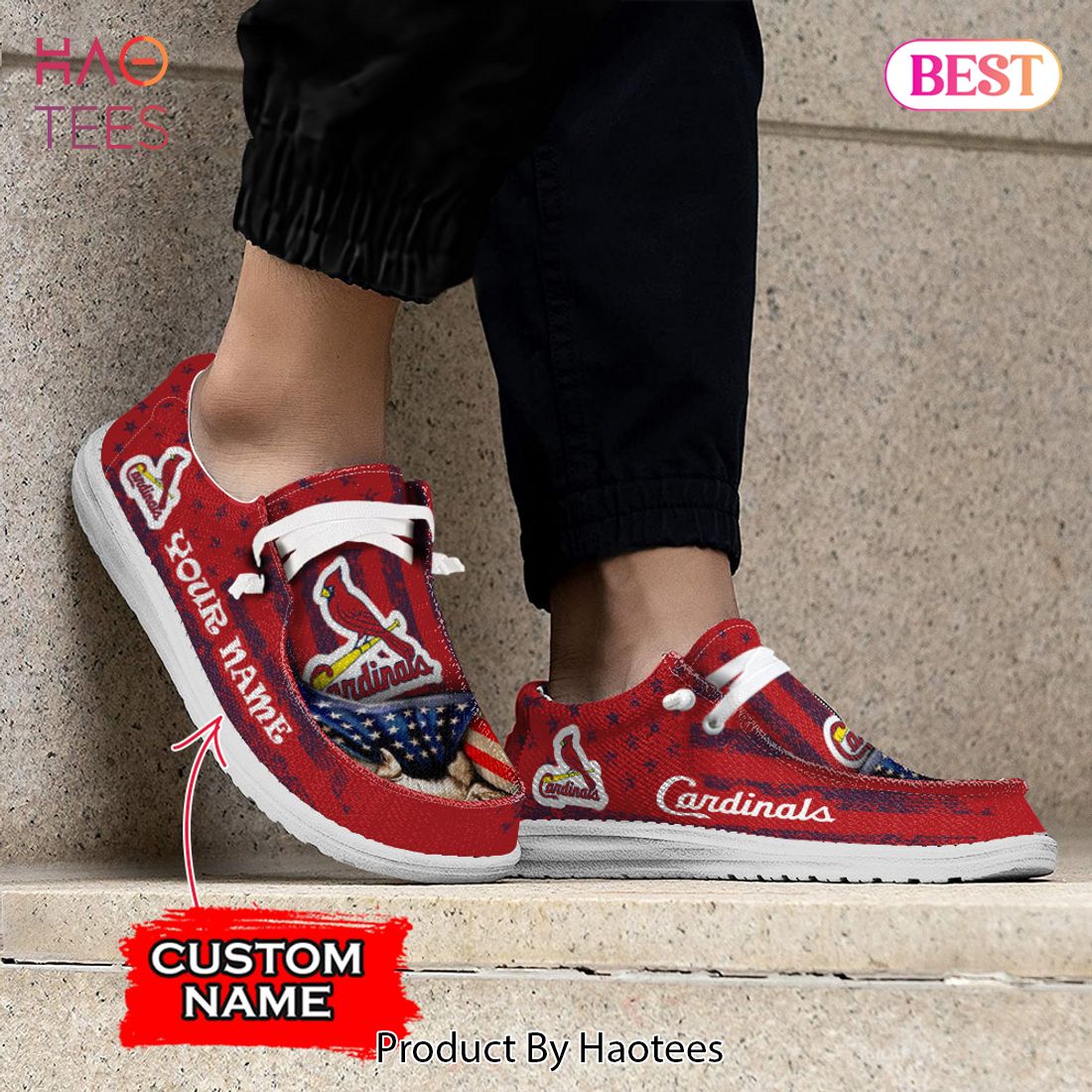 MLB St Louis Cardinals Custom Name Hey Dude Shoes MLB St Louis Cardinals Custom Name Hey Dude Shoes