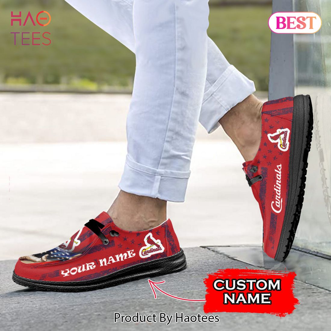 MLB St Louis Cardinals Custom Name Hey Dude Shoes MLB St Louis Cardinals Custom Name Hey Dude Shoes