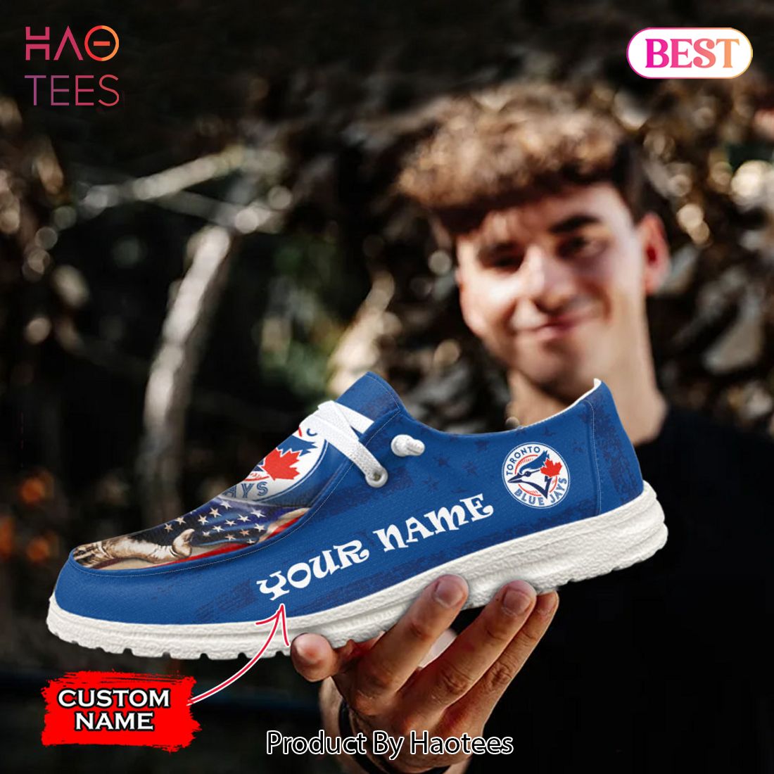 MLB Toronto Blue Jays Custom Name Hey Dude Shoes MLB Toronto Blue Jays Custom Name Hey Dude Shoes
