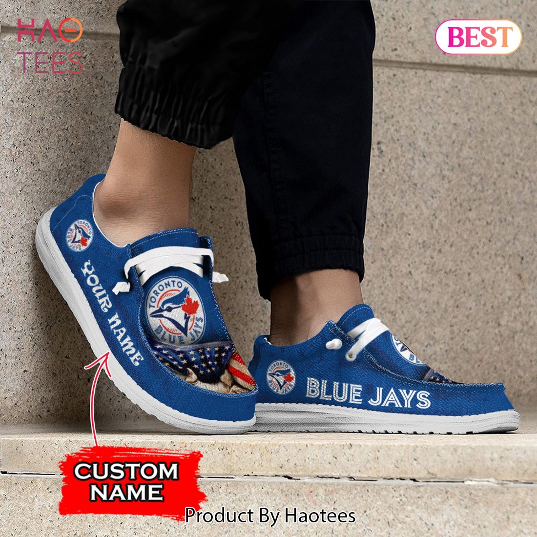 MLB Toronto Blue Jays Custom Name Hey Dude Shoes MLB Toronto Blue Jays Custom Name Hey Dude Shoes