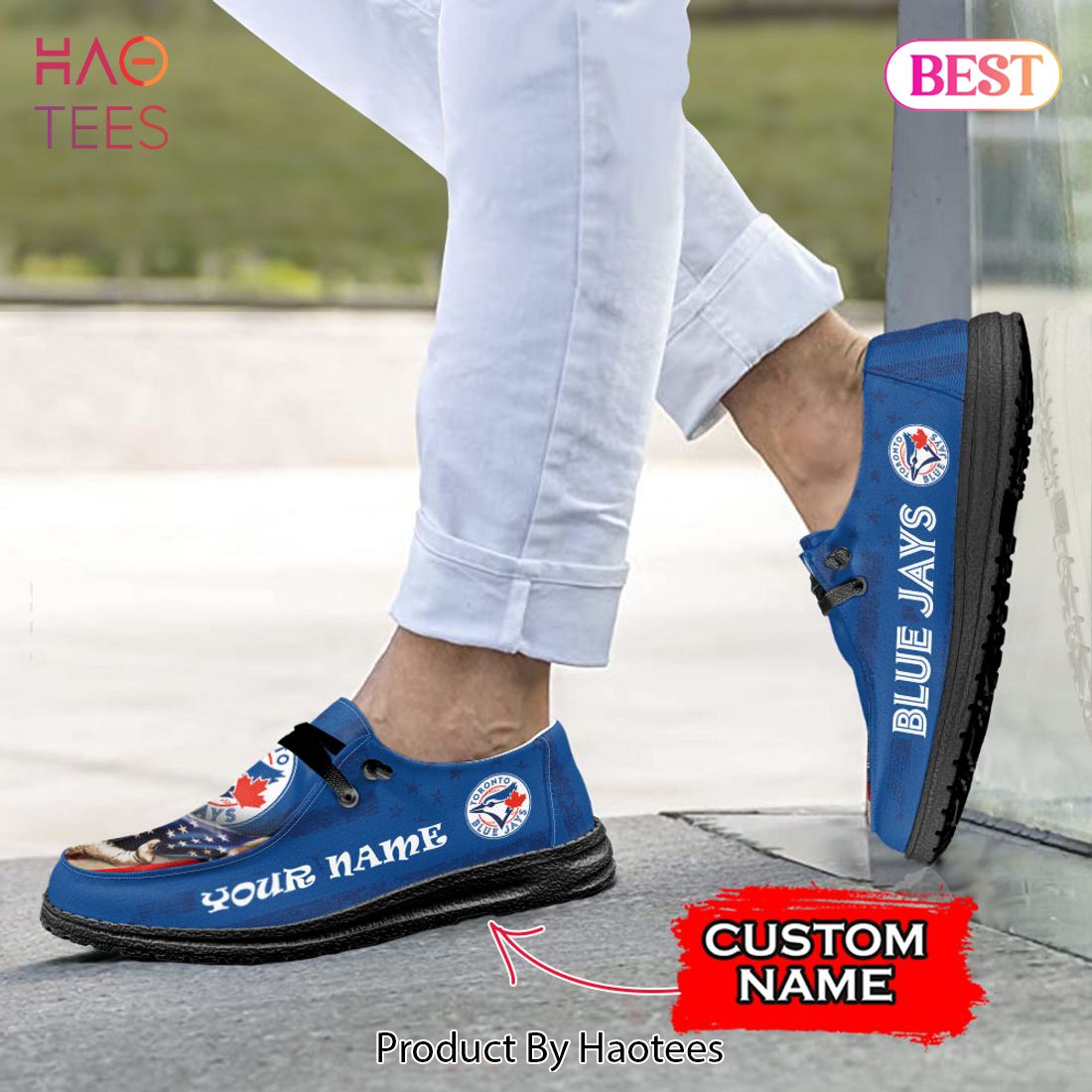 MLB Toronto Blue Jays Custom Name Hey Dude Shoes MLB Toronto Blue Jays Custom Name Hey Dude Shoes