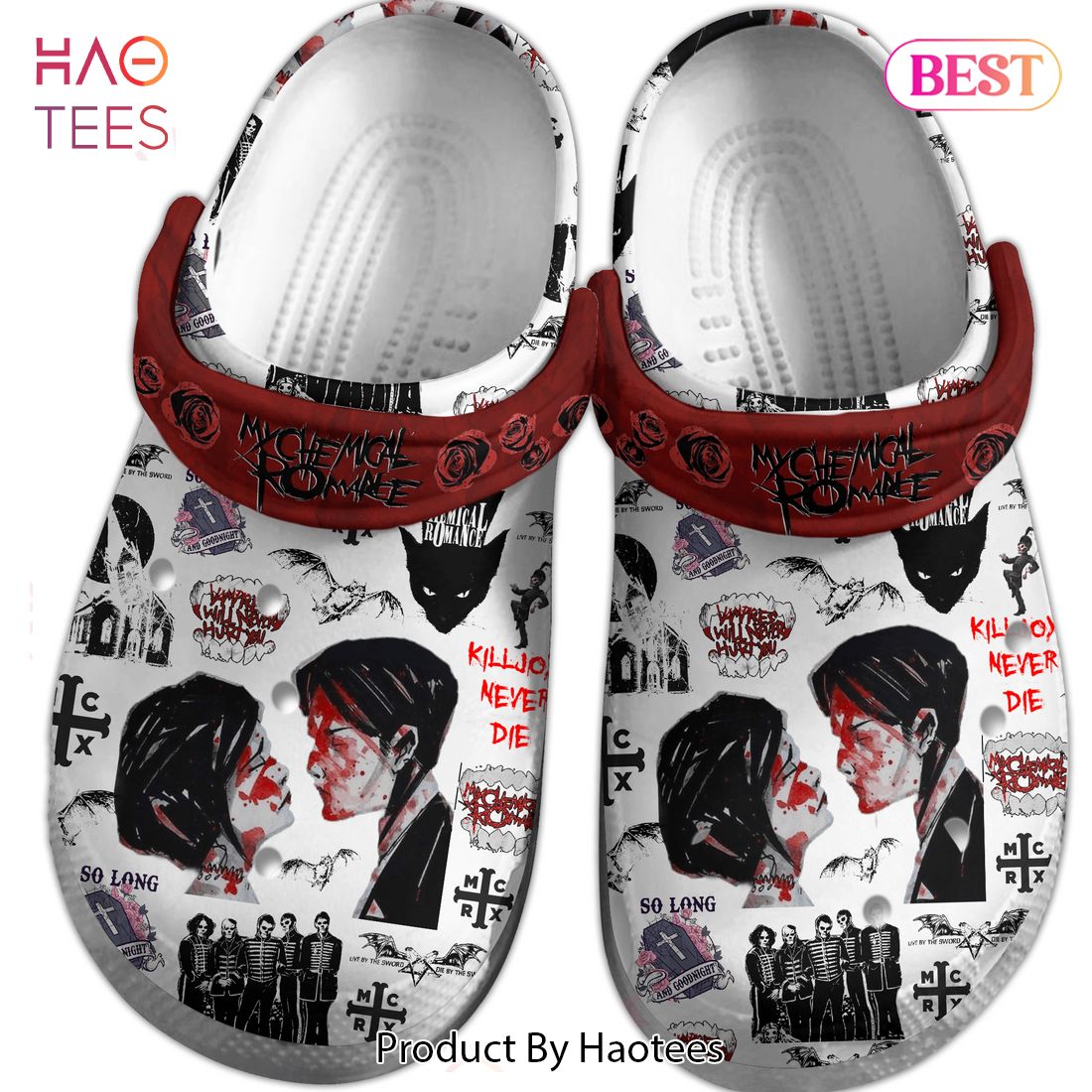 My Chemical Romance Music Crocs Crocband Clogs Shoes Comfortable For Men Women and Kids My Chemical Romance Music Crocs Crocband Clogs Shoes Comfortable For Men Women and Kids