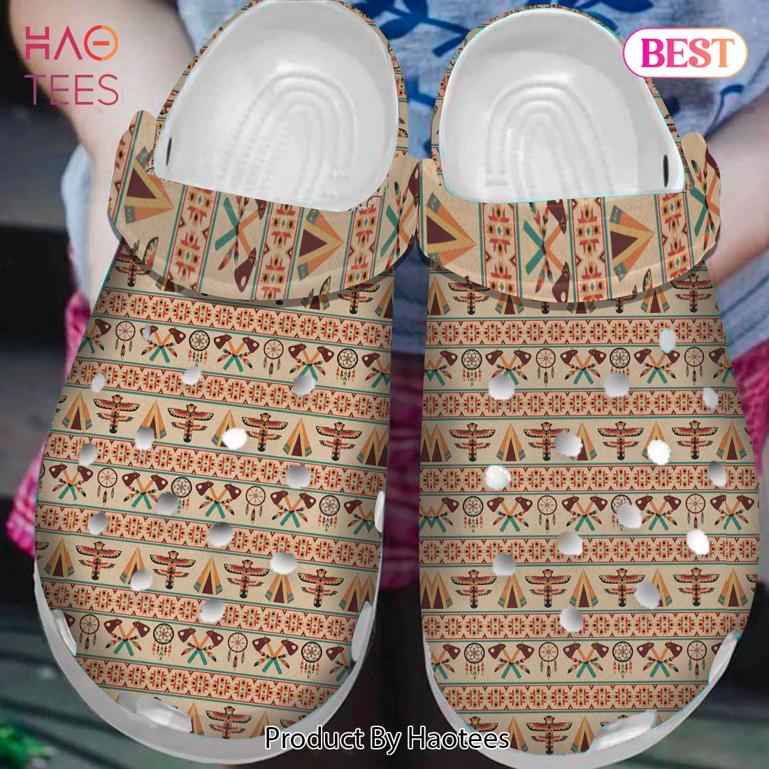Native American Pattern Crocs Clog Shoes For Kid and Adult Exclusive Native American Pattern Crocs Clog Shoes For Kid and Adult Exclusive