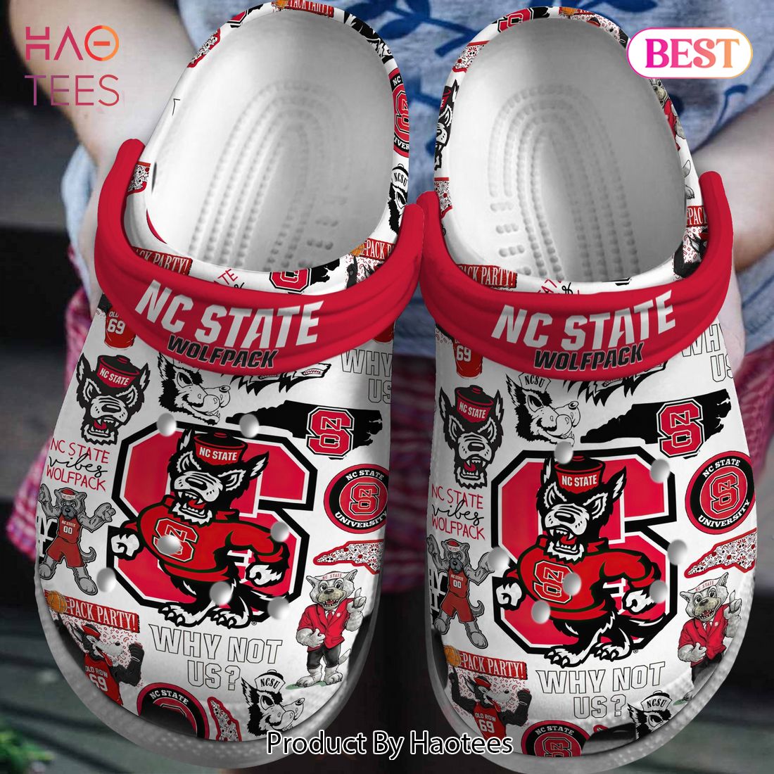 NC State Wolfpack men's basketball NCAA Sport Crocs Crocband Clogs Shoes Comfortable For Men Women and Kids NC State Wolfpack men's basketball NCAA Sport Crocs Crocband Clogs Shoes Comfortable For Men Women and Kids