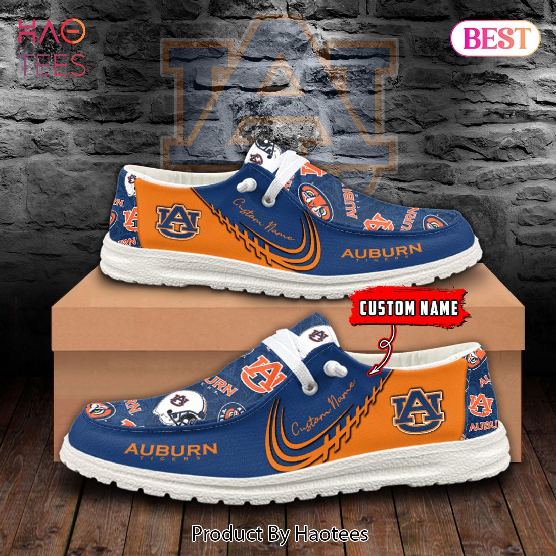 NCAA Auburn Tigers Custom Name Hey Dude Shoes NCAA Auburn Tigers Custom Name Hey Dude Shoes