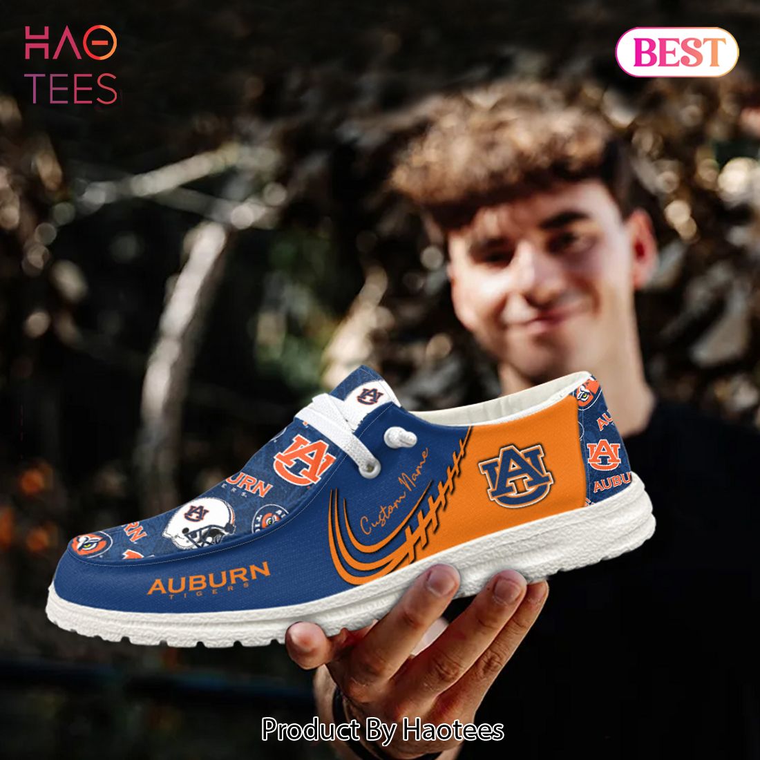 NCAA Auburn Tigers Custom Name Hey Dude Shoes NCAA Auburn Tigers Custom Name Hey Dude Shoes