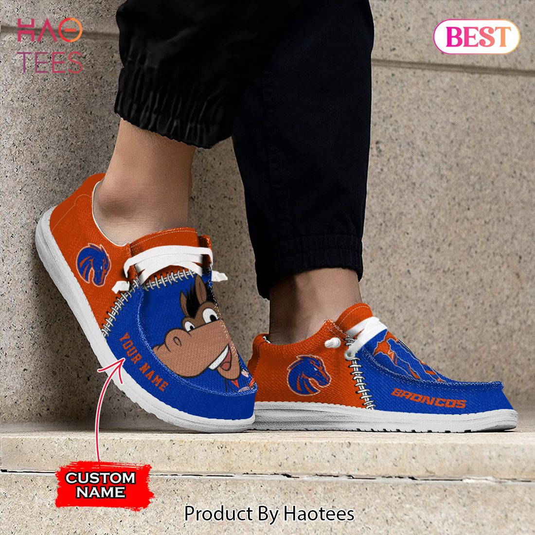 NCAA Boise State Broncos Custom Name Hey Dude Shoes NCAA Boise State Broncos Custom Name Hey Dude Shoes