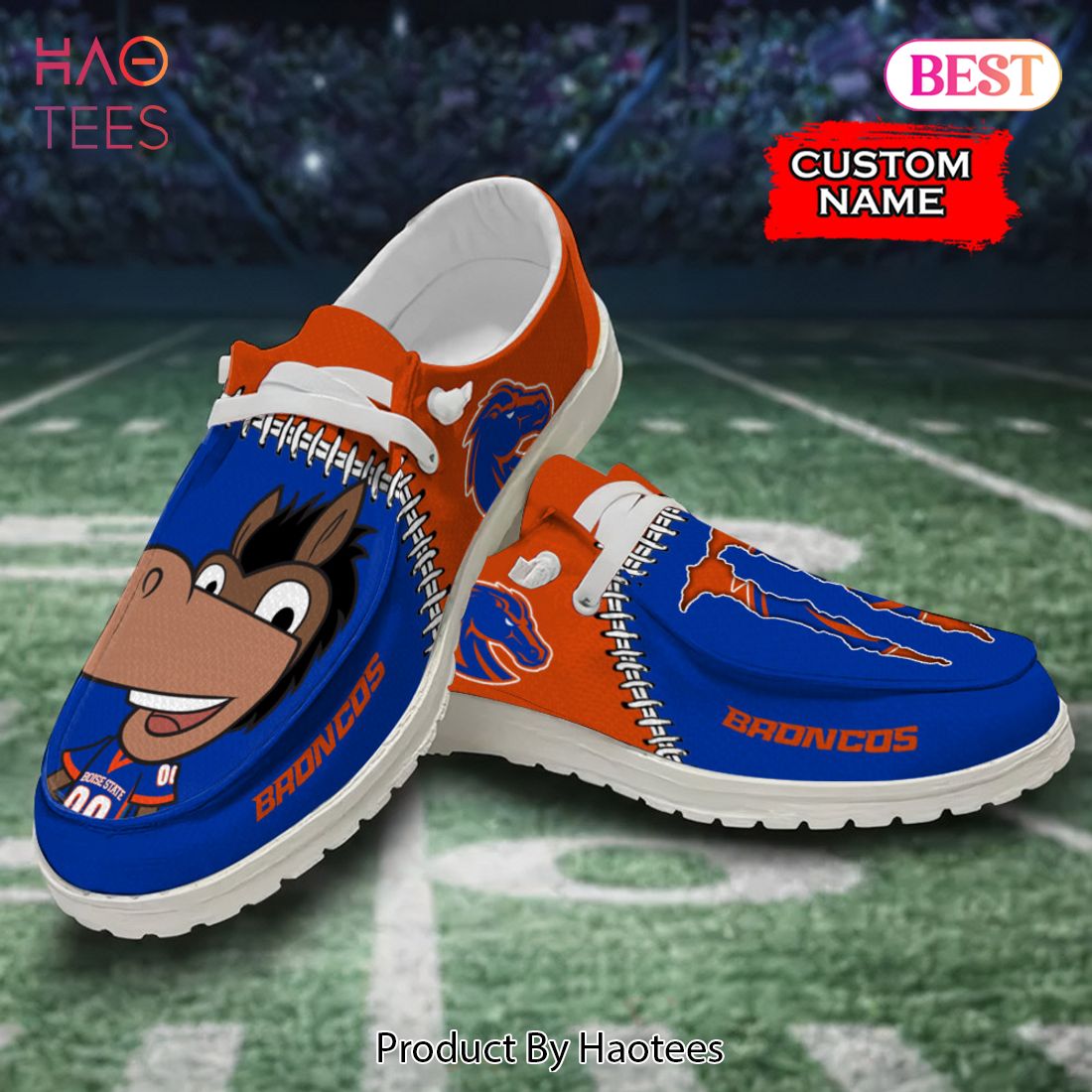 NCAA Boise State Broncos Custom Name Hey Dude Shoes NCAA Boise State Broncos Custom Name Hey Dude Shoes