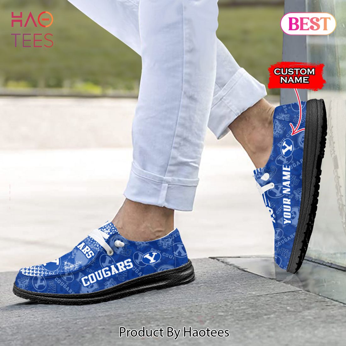 NCAA BYU Cougars Custom Name Hey Dude Shoes 03 M7 NCAA BYU Cougars Custom Name Hey Dude Shoes 03 M7