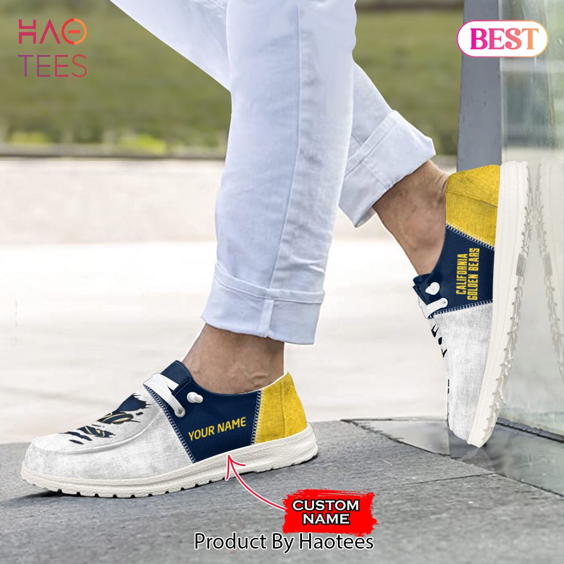 NCAA California Golden Bears Custom Name Hey Dude Shoes 09 M79 NCAA California Golden Bears Custom Name Hey Dude Shoes 09 M79