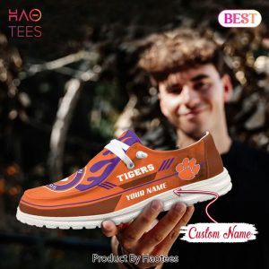 NCAA Clemson Tigers Custom Name Hey Dude Shoes