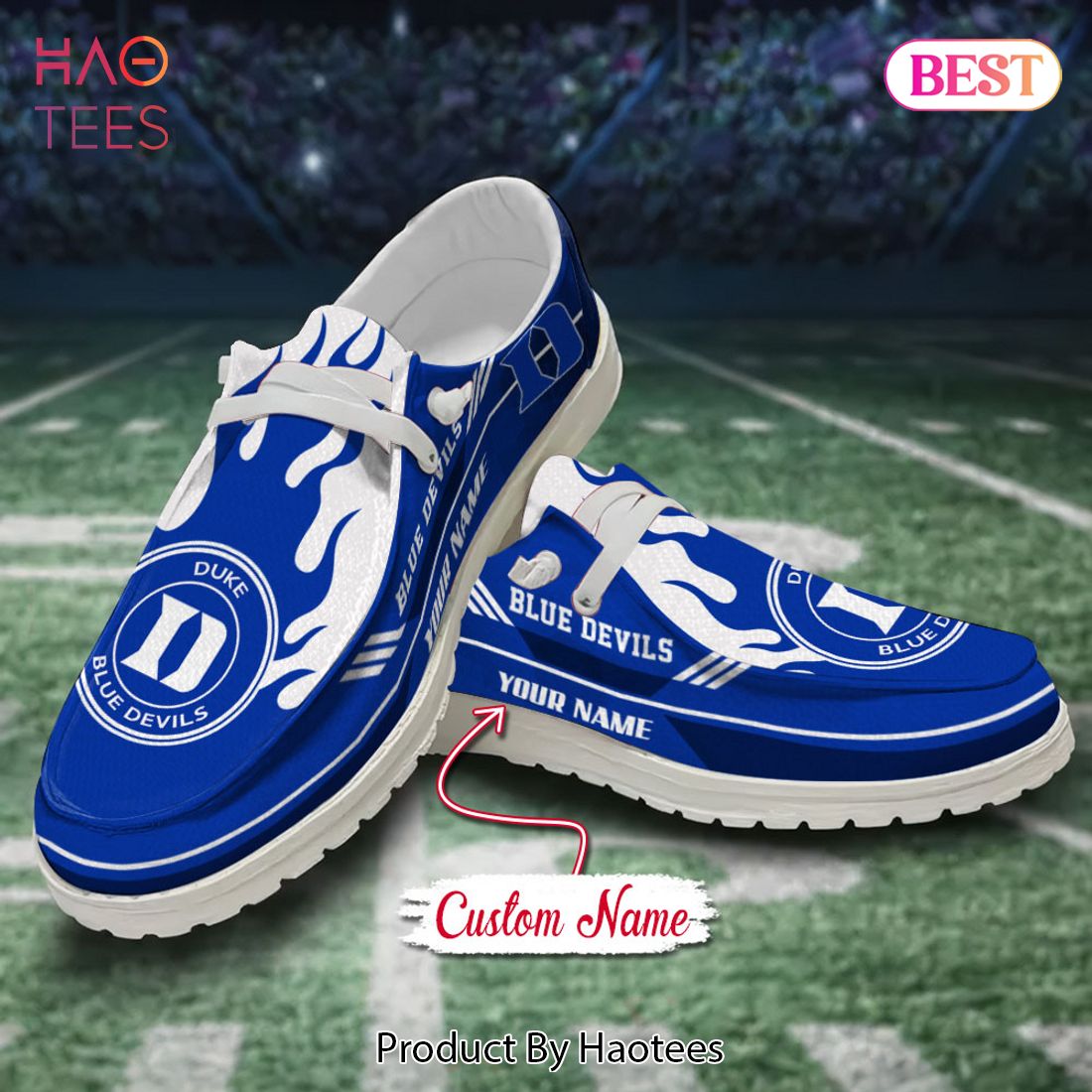 NCAA Duke Blue Devils Custom Name Hey Dude Shoes NCAA Duke Blue Devils Custom Name Hey Dude Shoes