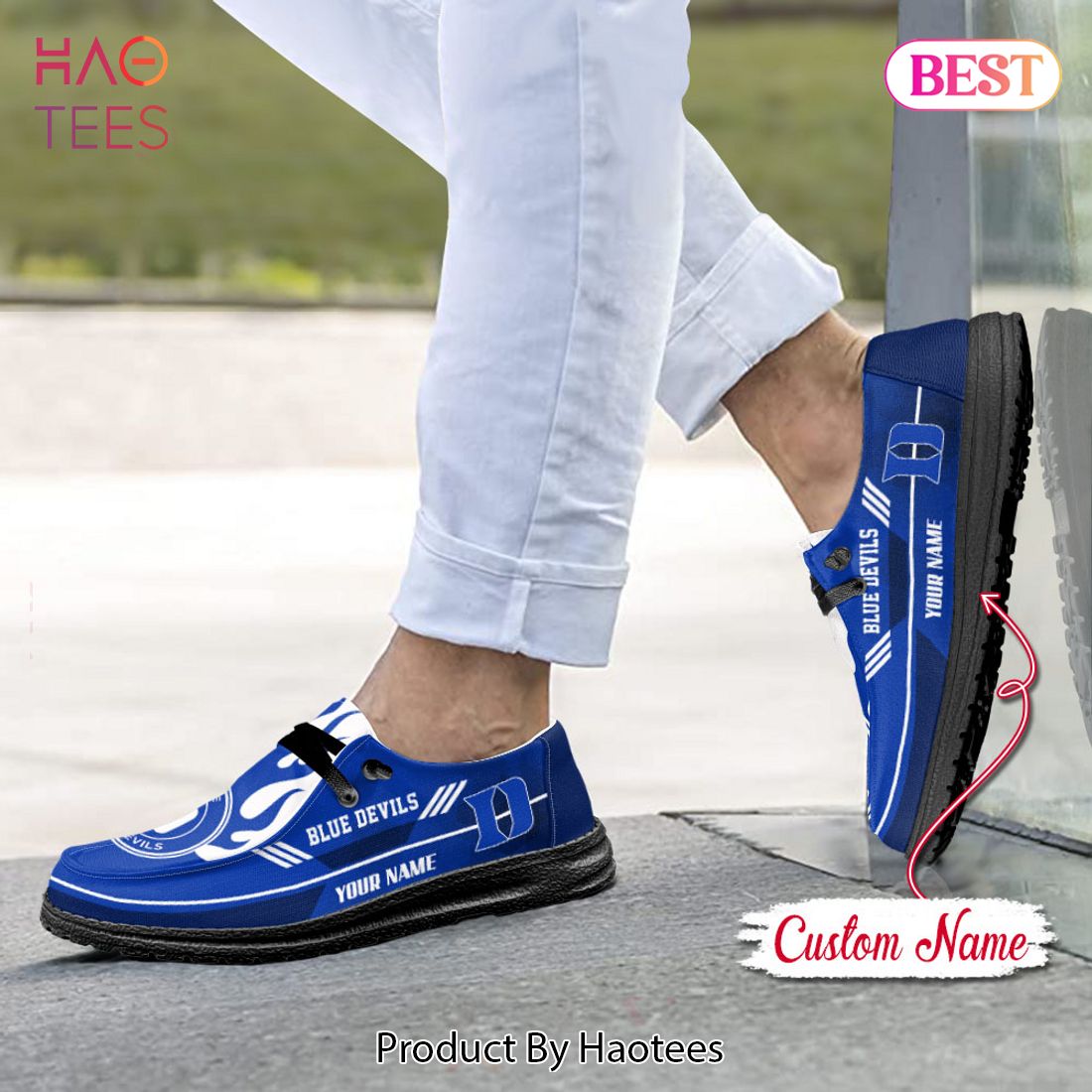 NCAA Duke Blue Devils Custom Name Hey Dude Shoes NCAA Duke Blue Devils Custom Name Hey Dude Shoes