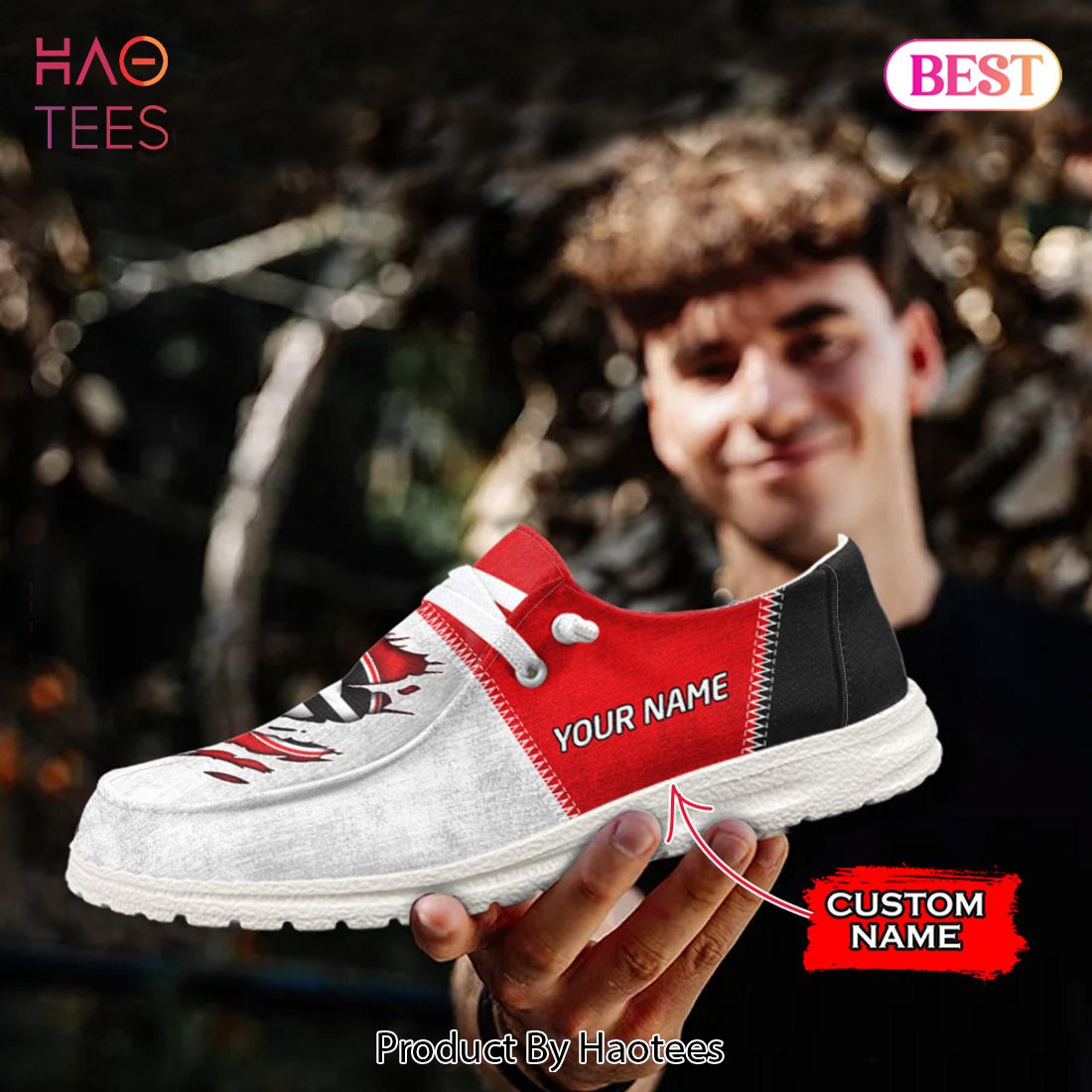 NCAA Georgia Bulldogs Custom Name Hey Dude Shoes 09 M79 NCAA Georgia Bulldogs Custom Name Hey Dude Shoes 09 M79