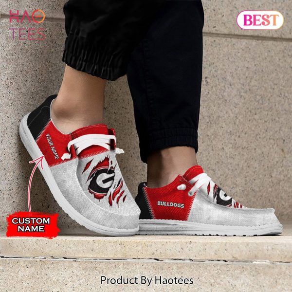 NCAA Georgia Bulldogs Custom Name Hey Dude Shoes 09 M79