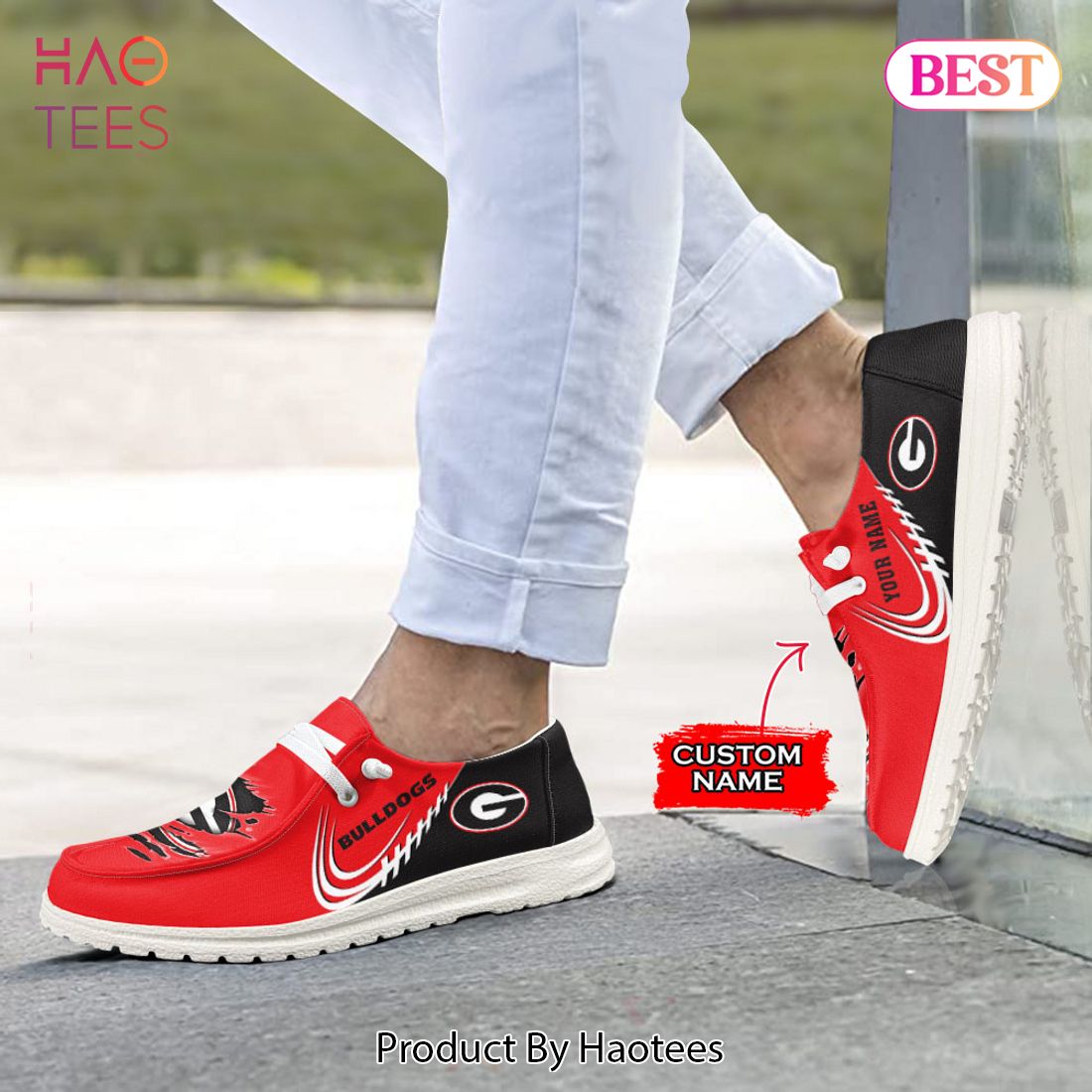 NCAA Georgia Bulldogs Custom Name Hey Dude Shoes 10 M79 NCAA Georgia Bulldogs Custom Name Hey Dude Shoes 10 M79