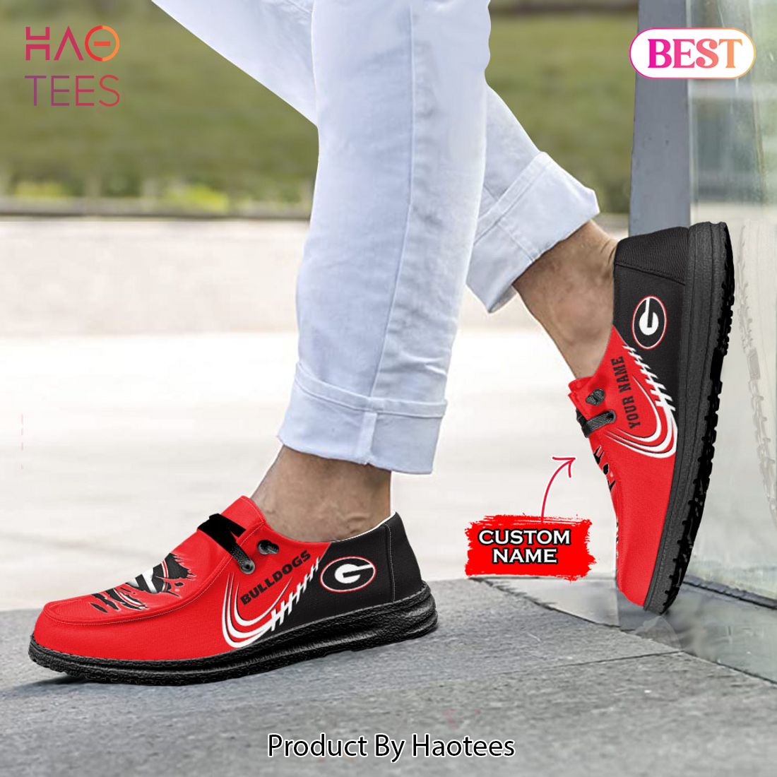 NCAA Georgia Bulldogs Custom Name Hey Dude Shoes 10 M79 NCAA Georgia Bulldogs Custom Name Hey Dude Shoes 10 M79