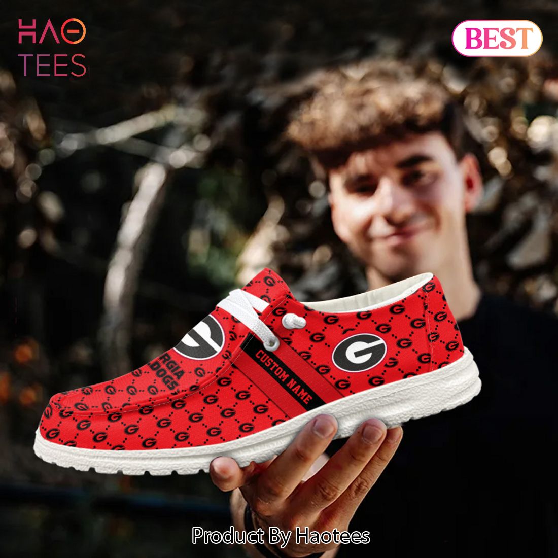NCAA Georgia Bulldogs Custom Name Hey Dude Shoes NCAA Georgia Bulldogs Custom Name Hey Dude Shoes