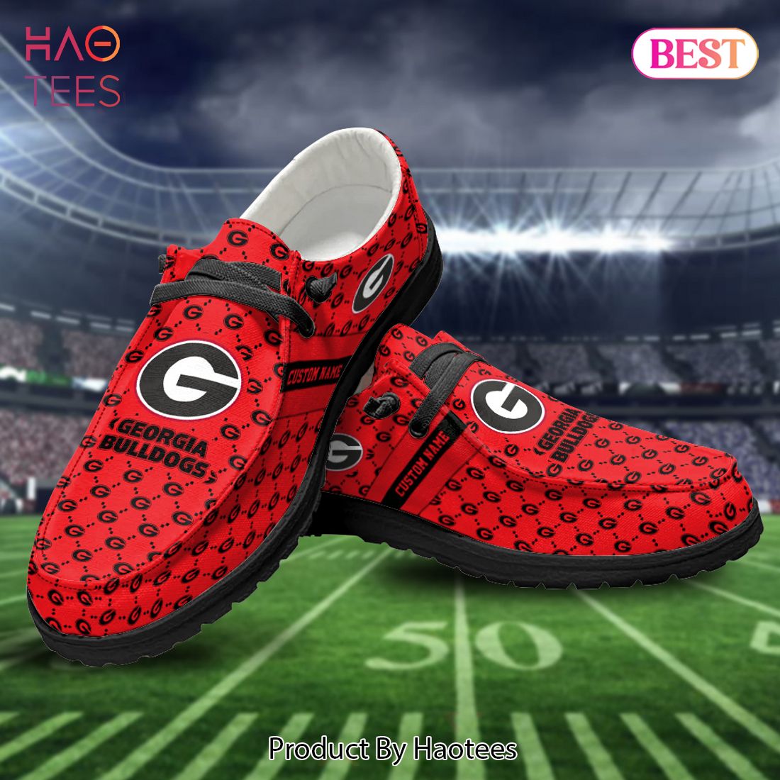 NCAA Georgia Bulldogs Custom Name Hey Dude Shoes NCAA Georgia Bulldogs Custom Name Hey Dude Shoes