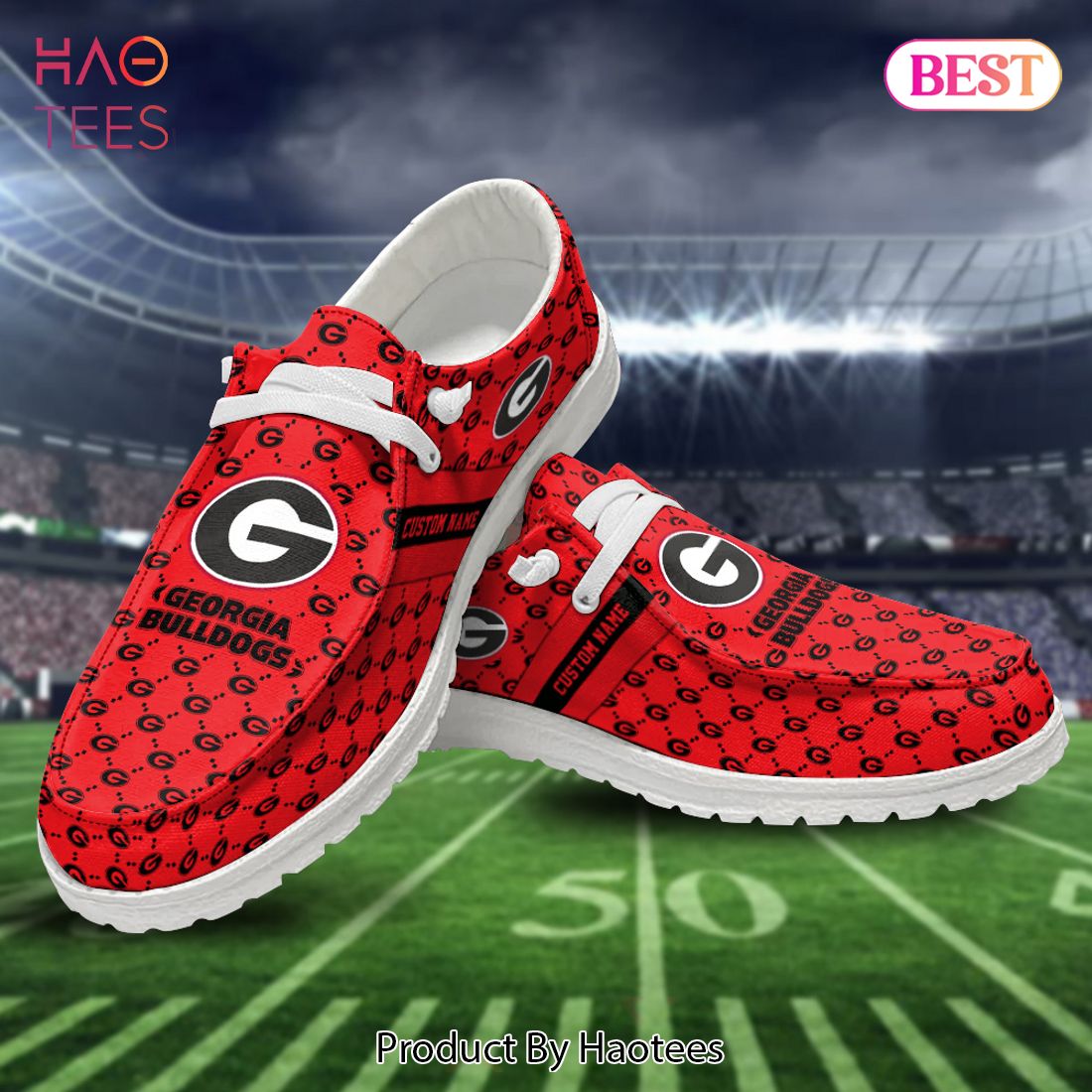 NCAA Georgia Bulldogs Custom Name Hey Dude Shoes NCAA Georgia Bulldogs Custom Name Hey Dude Shoes