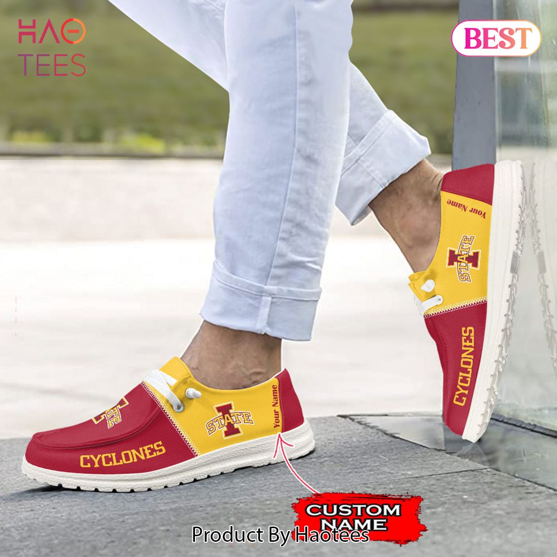 NCAA Iowa State Cyclones Custom Name Hey Dude Shoes NCAA Iowa State Cyclones Custom Name Hey Dude Shoes