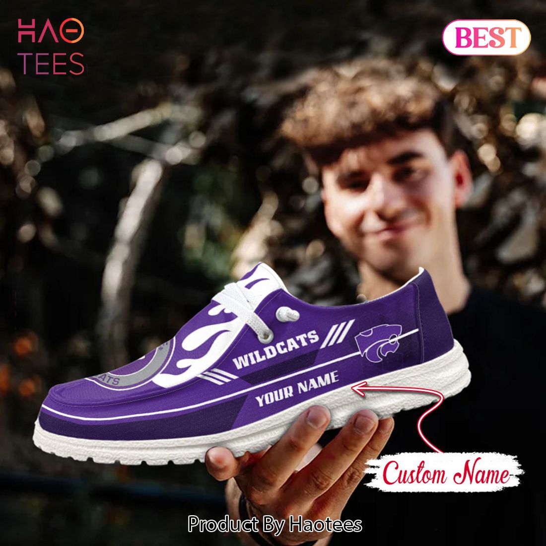 NCAA Kansas State Wildcats Custom Name Hey Dude Shoes NCAA Kansas State Wildcats Custom Name Hey Dude Shoes