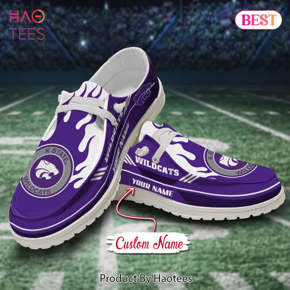 NCAA Kansas State Wildcats Custom Name Hey Dude Shoes NCAA Kansas State Wildcats Custom Name Hey Dude Shoes