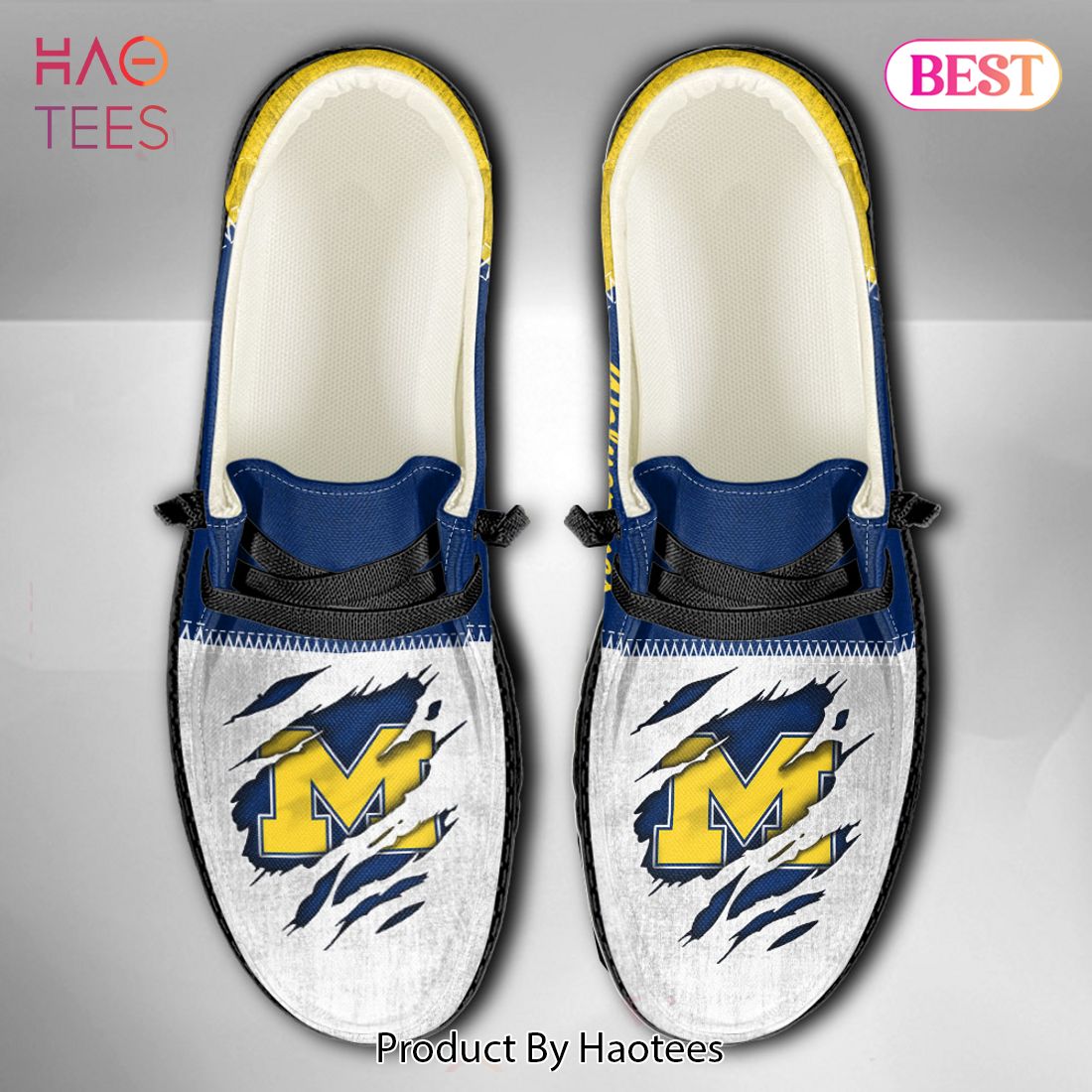 NCAA Michigan Wolverines Custom Name Hey Dude Shoes 09 M79 NCAA Michigan Wolverines Custom Name Hey Dude Shoes 09 M79