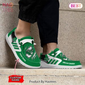 NCAA North Texas Green Custom Name Hey Dude Shoes