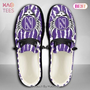 NCAA Northwestern Wildcats Custom Name Hey Dude Shoes