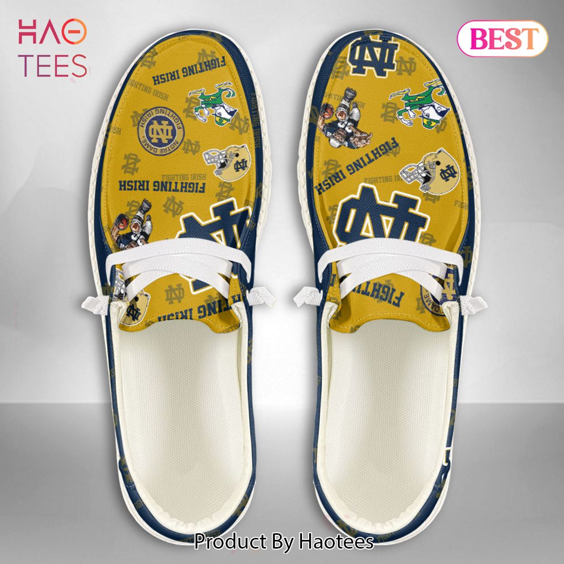 NCAA Notre Dame Fighting Irish Custom Name Hey Dude Shoes NCAA Notre Dame Fighting Irish Custom Name Hey Dude Shoes