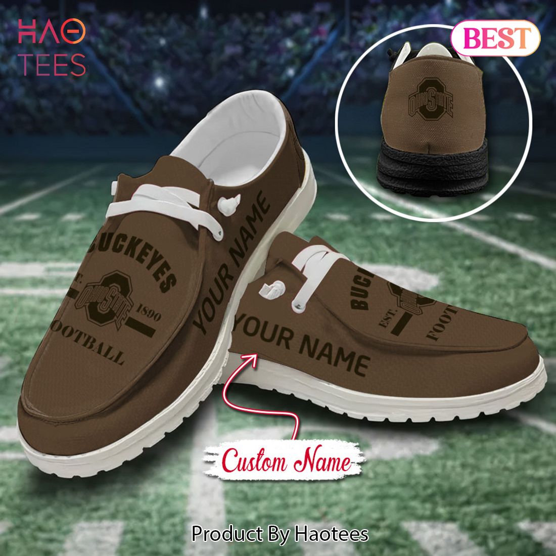 NCAA Ohio State Buckeyes Custom Name Hey Dude Shoes NCAA Ohio State Buckeyes Custom Name Hey Dude Shoes