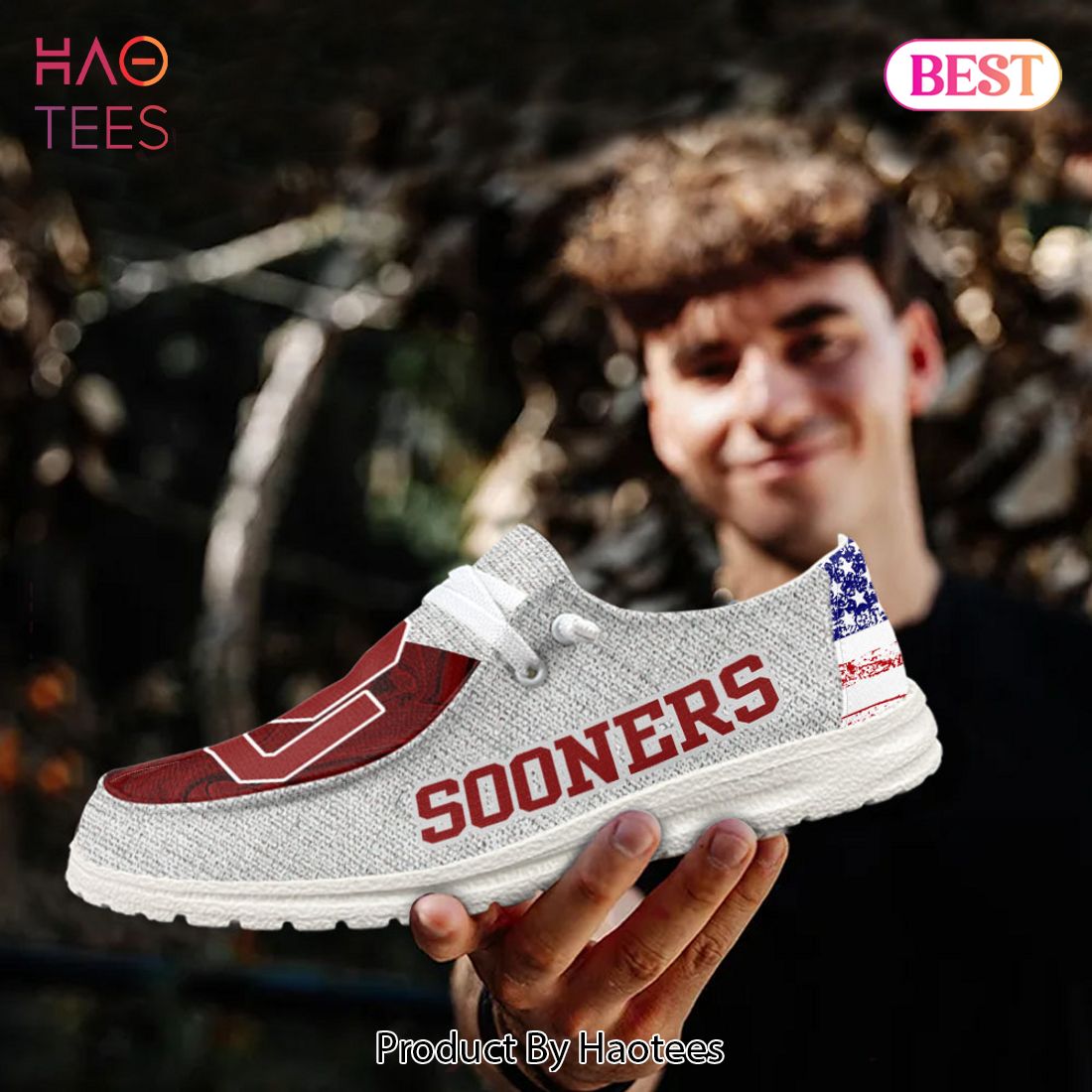 NCAA Oklahoma Sooners Custom Name Hey Dude Shoes 13 M79 NCAA Oklahoma Sooners Custom Name Hey Dude Shoes 13 M79