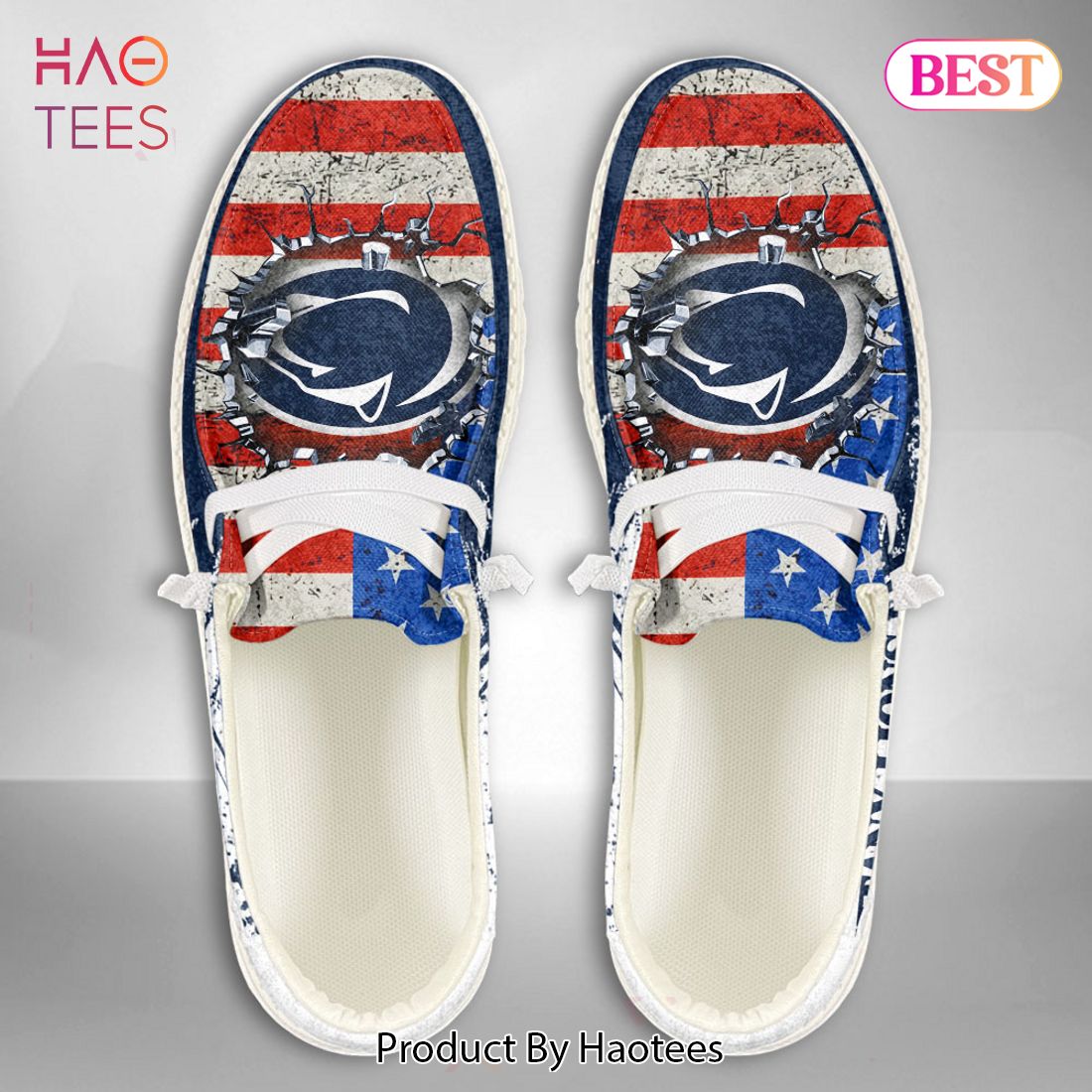 NCAA Penn State Nittany Lions Custom Name Hey Dude Shoes 07 M79 NCAA Penn State Nittany Lions Custom Name Hey Dude Shoes 07 M79