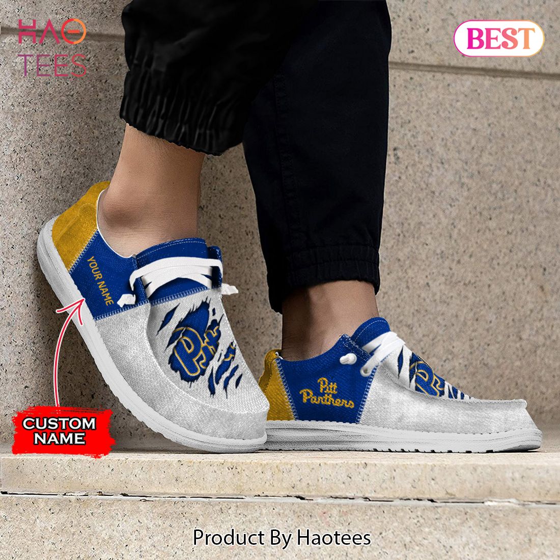 NCAA Pittsburgh Panthers Custom Name Hey Dude Shoes 09 M79 NCAA Pittsburgh Panthers Custom Name Hey Dude Shoes 09 M79
