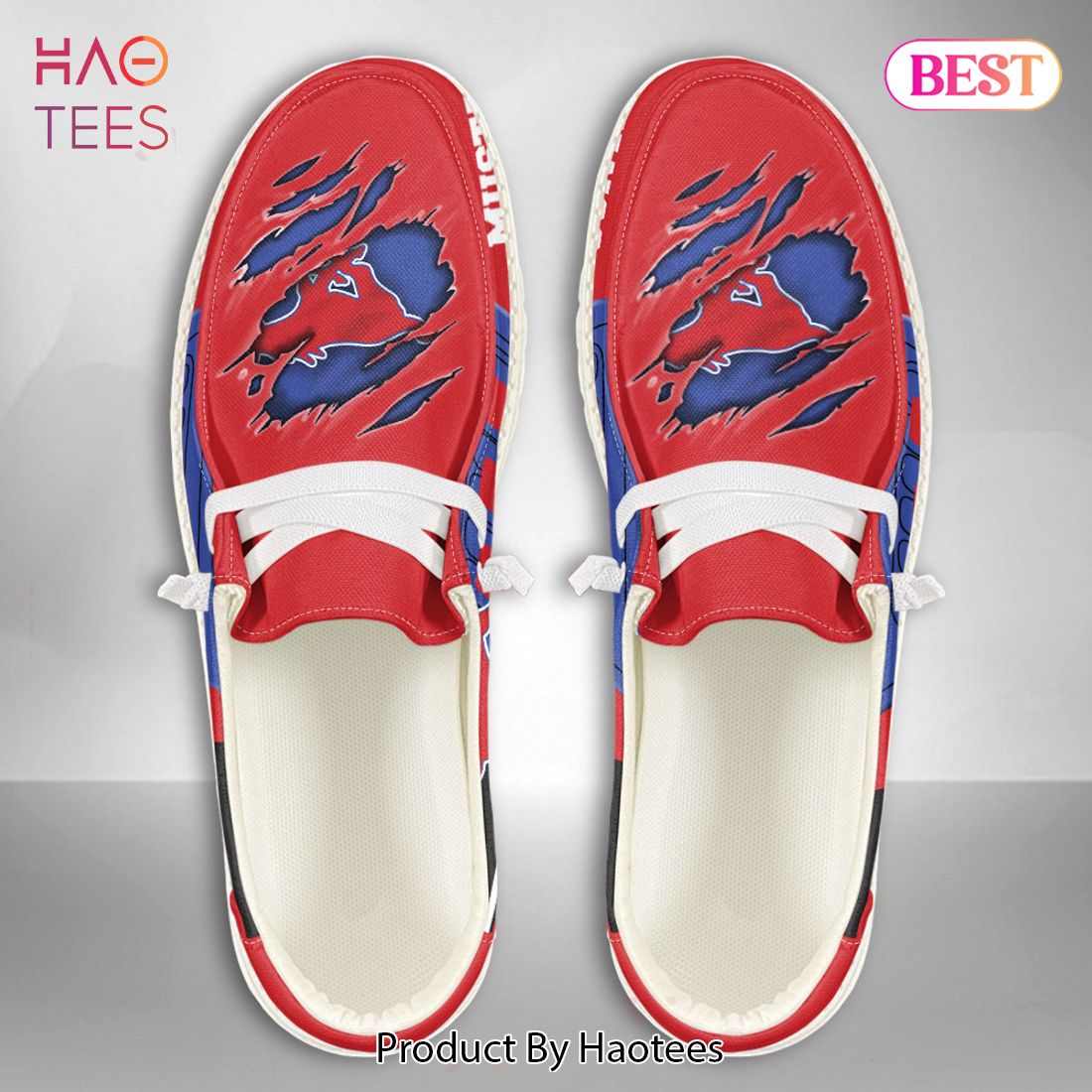 NCAA SMU Mustangs Custom Name Hey Dude Shoes 07 M7 NCAA SMU Mustangs Custom Name Hey Dude Shoes 07 M7