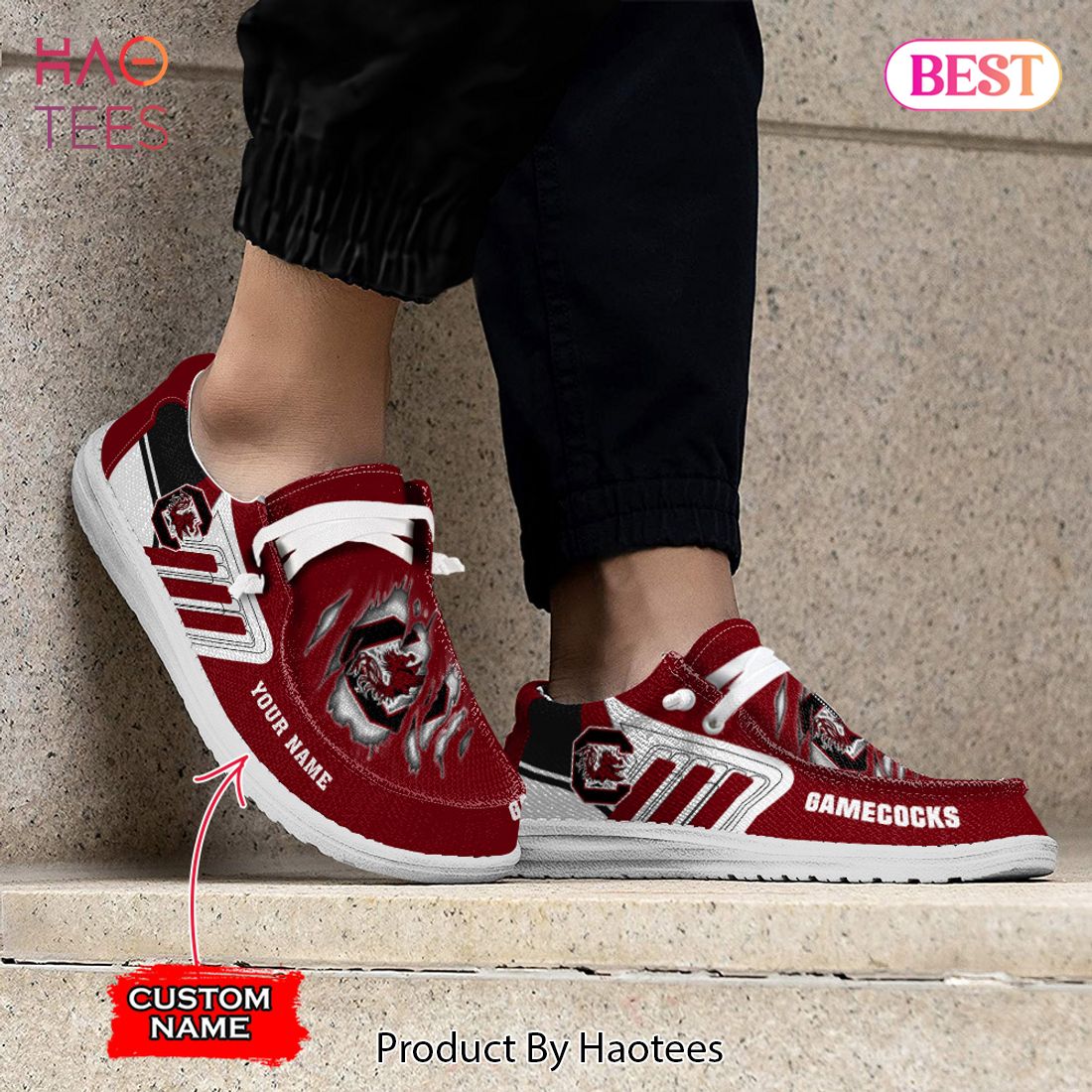 NCAA South Carolina Gamecocks Custom Name Hey Dude Shoes 07 M7 NCAA South Carolina Gamecocks Custom Name Hey Dude Shoes 07 M7