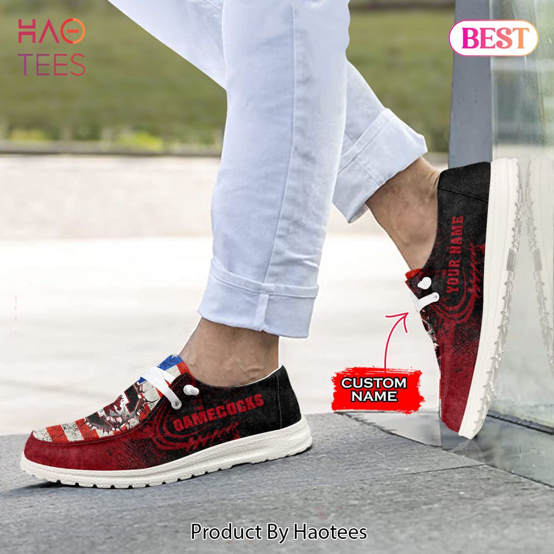 NCAA South Carolina Gamecocks Custom Name Hey Dude Shoes 07 M79 NCAA South Carolina Gamecocks Custom Name Hey Dude Shoes 07 M79