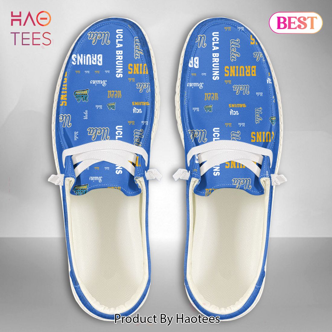 NCAA UCLA Bruins Custom Name Hey Dude Shoes 04 M12 NCAA UCLA Bruins Custom Name Hey Dude Shoes 04 M12