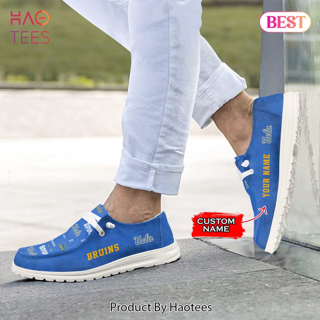 NCAA UCLA Bruins Custom Name Hey Dude Shoes 04 M7 NCAA UCLA Bruins Custom Name Hey Dude Shoes 04 M7