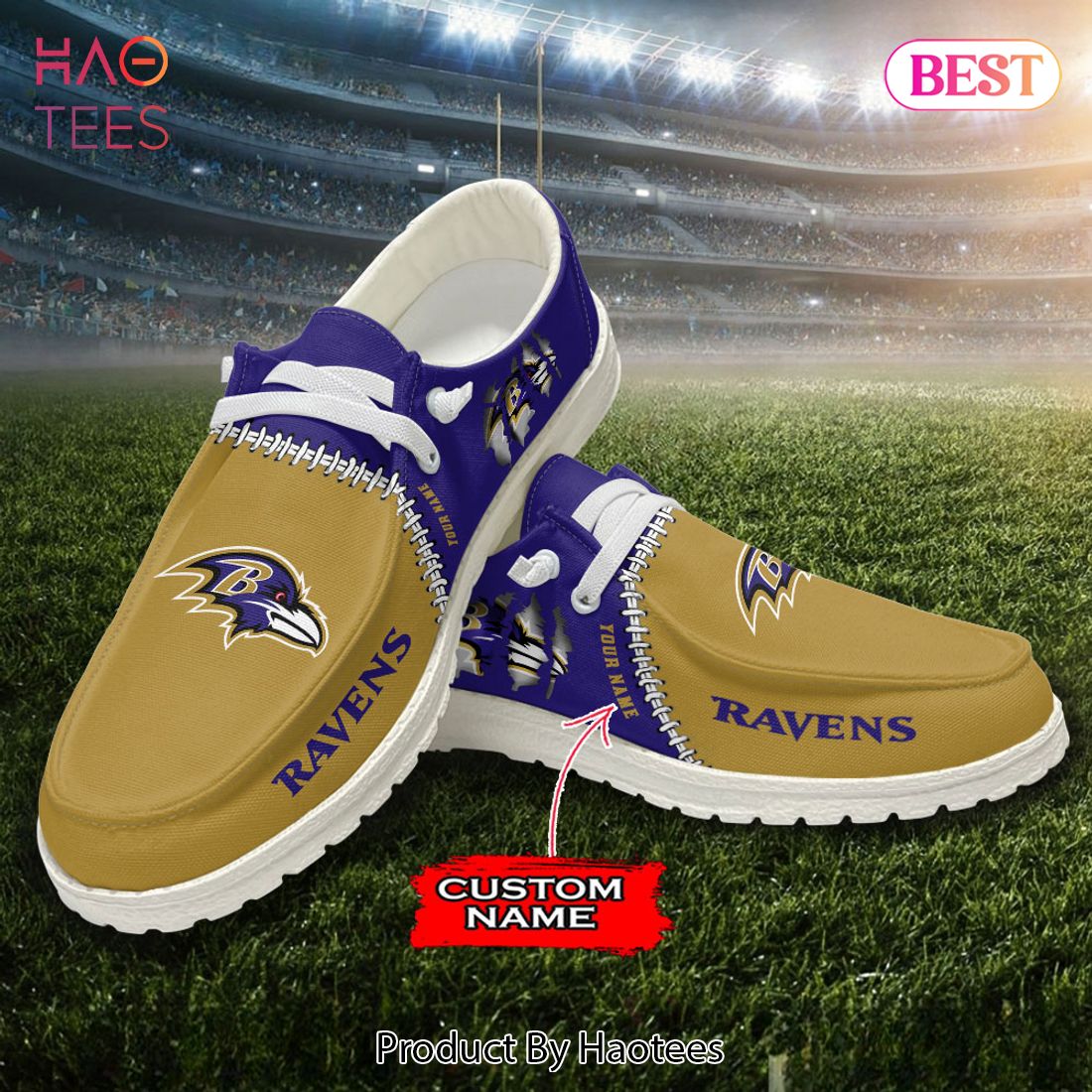 NFL Baltimore Ravens Custom Name Hey Dude Shoes NFL Baltimore Ravens Custom Name Hey Dude Shoes