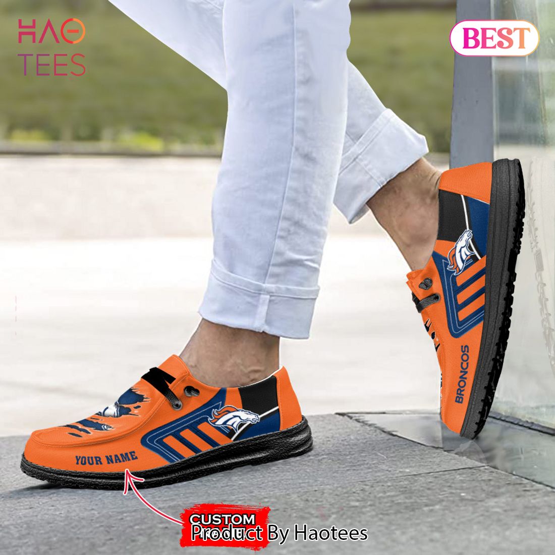 NFL Denver Broncos Custom Name Hey Dude Shoes 07 M7 NFL Denver Broncos Custom Name Hey Dude Shoes 07 M7