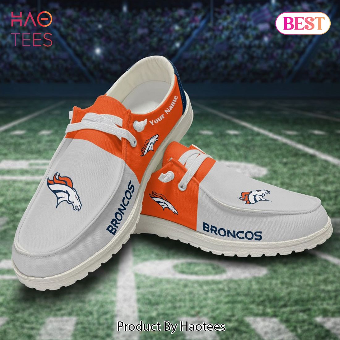 NFL Denver Broncos Custom Name Hey Dude Shoes 14 M79 NFL Denver Broncos Custom Name Hey Dude Shoes 14 M79