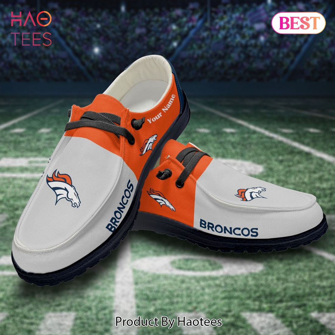 NFL Denver Broncos Custom Name Hey Dude Shoes 14 M79 NFL Denver Broncos Custom Name Hey Dude Shoes 14 M79