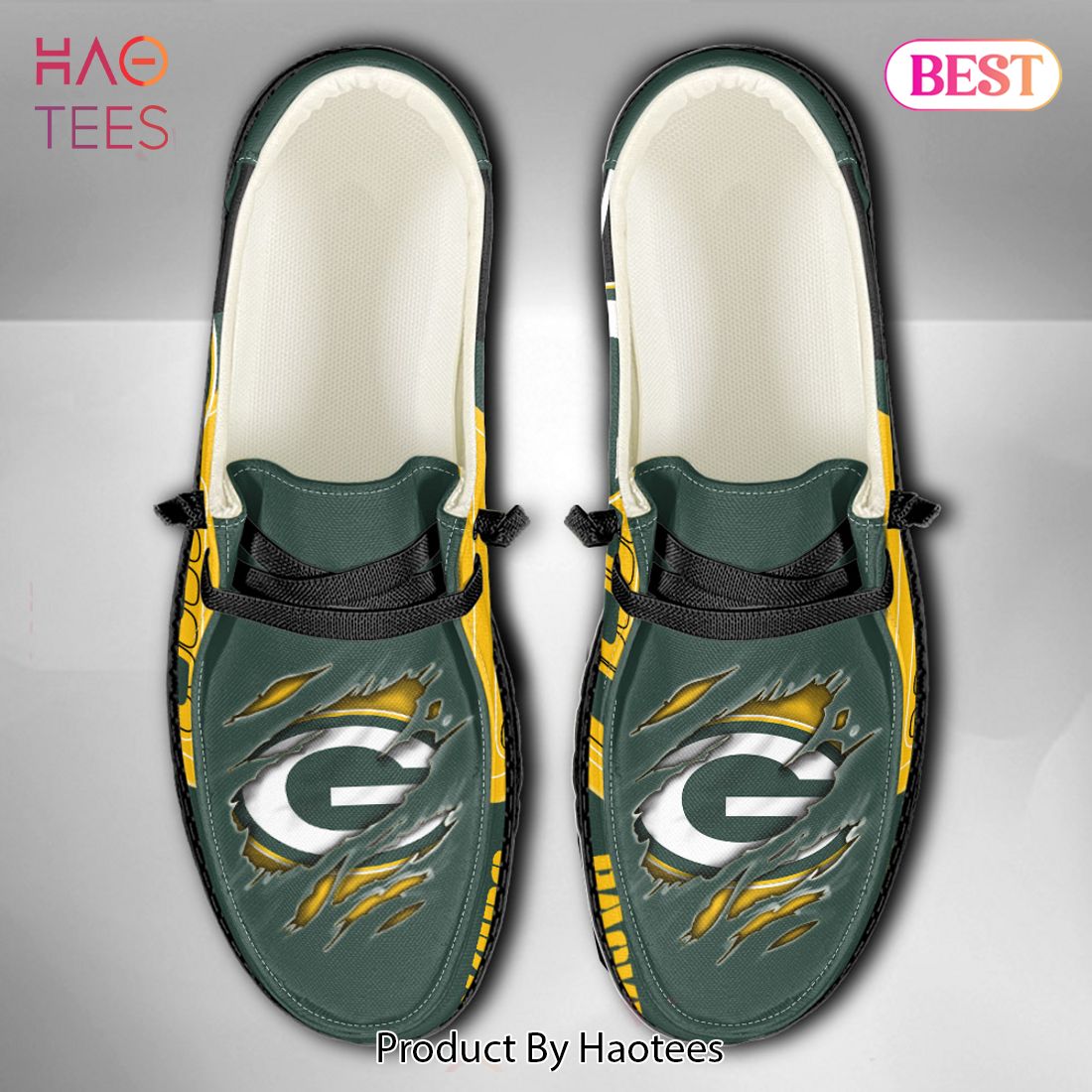NFL Green Bay Packers Custom Name Hey Dude Shoes 07 M7 NFL Green Bay Packers Custom Name Hey Dude Shoes 07 M7