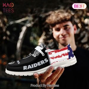 NFL Las Vegas Raiders Custom Name Hey Dude Shoes