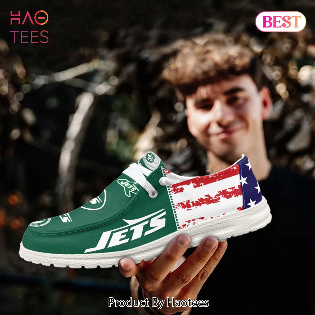 NFL New York Jets Custom Name Hey Dude Shoes NFL New York Jets Custom Name Hey Dude Shoes